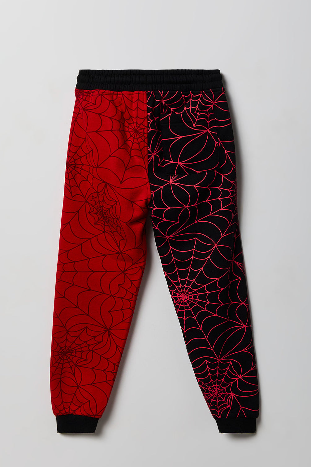 Alt View 2. Boys Spider Web Fleece Jogger - Red