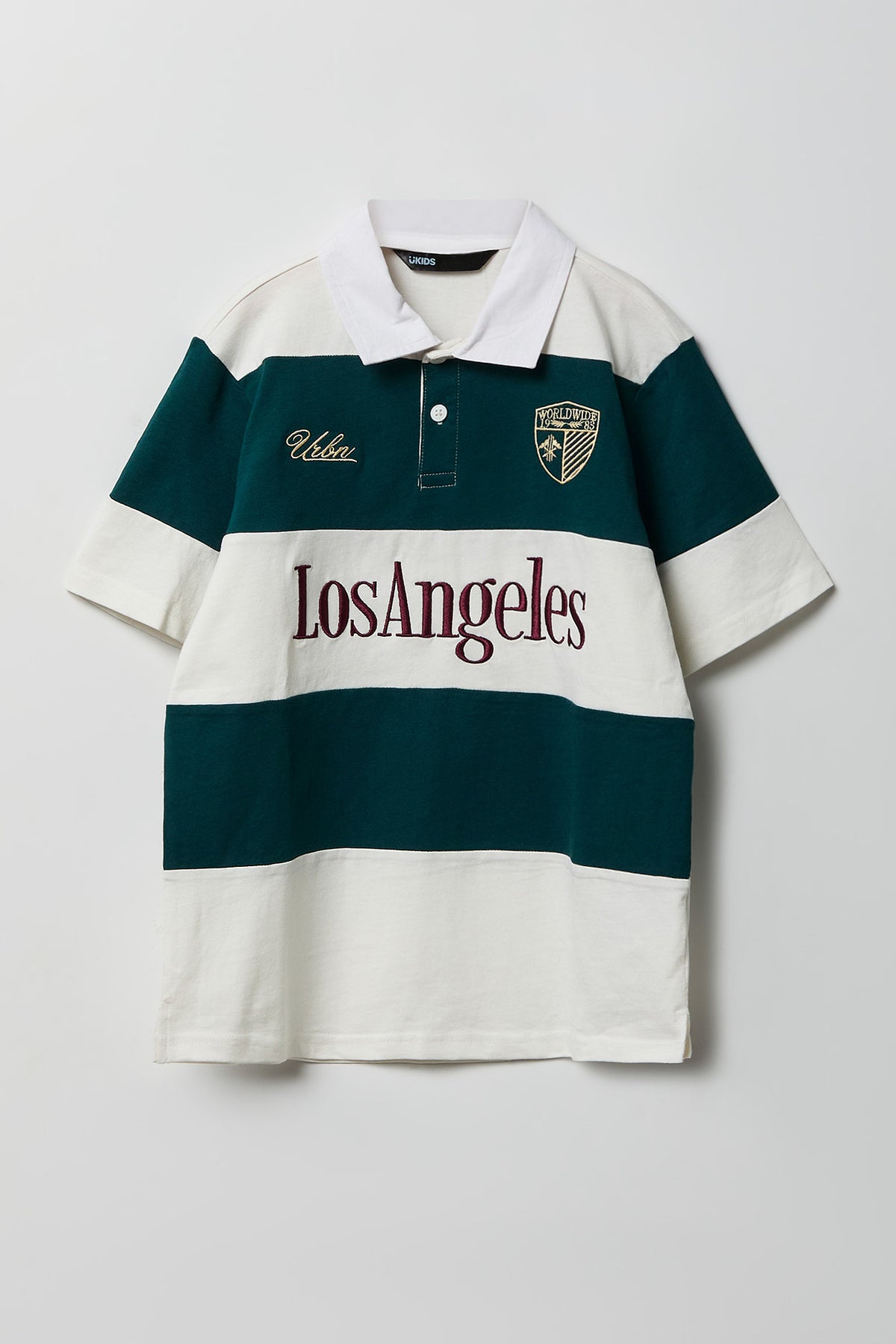 Boys Embroidered Boxy Collared Polo - Green