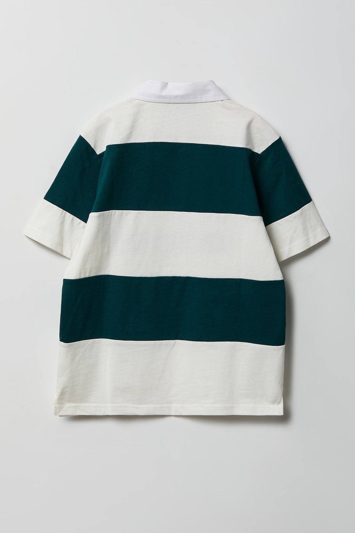 Alt View 2. Boys Embroidered Boxy Collared Polo - Green