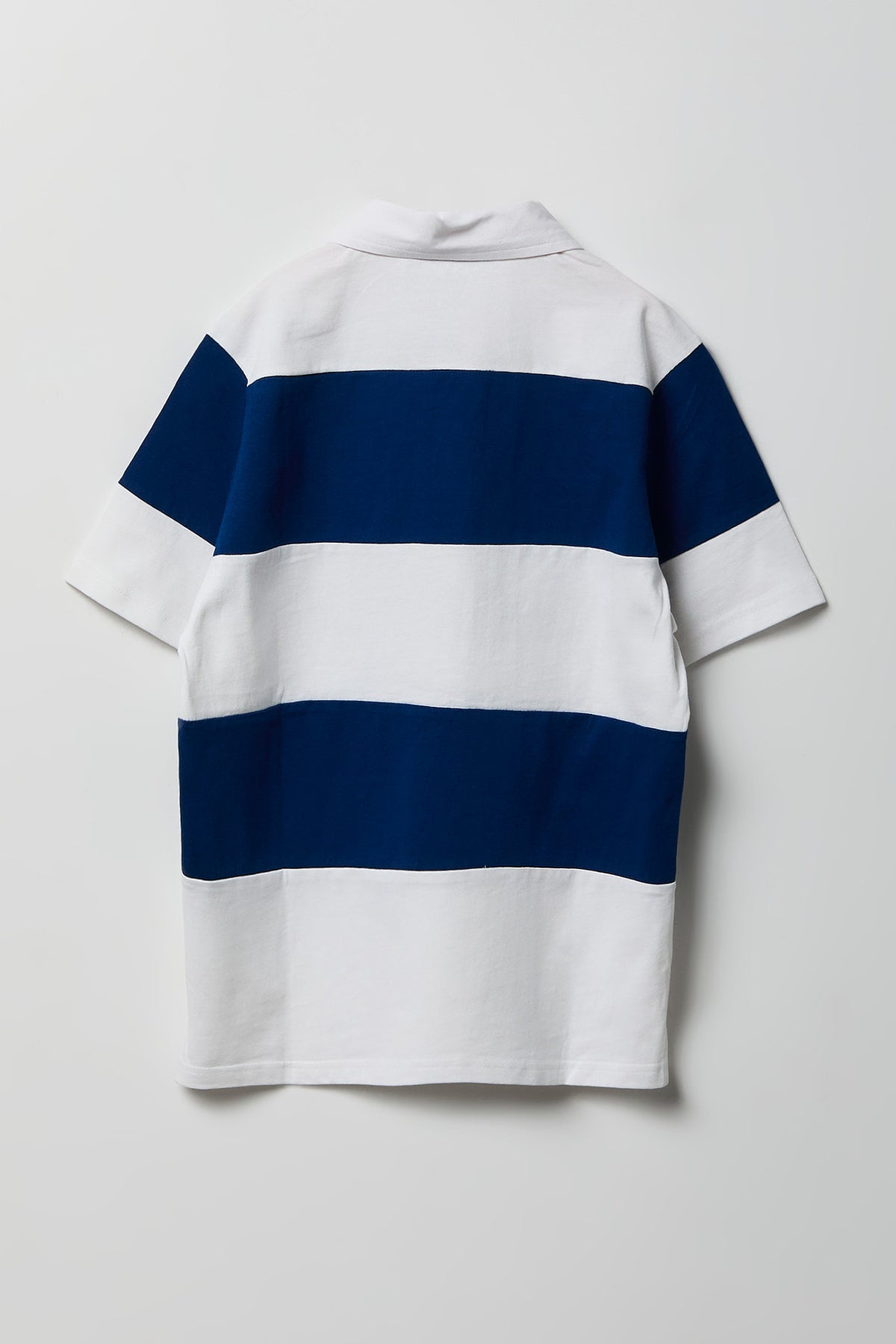 Alt View 2. Boys Embroidered Boxy Collared Polo - Navy