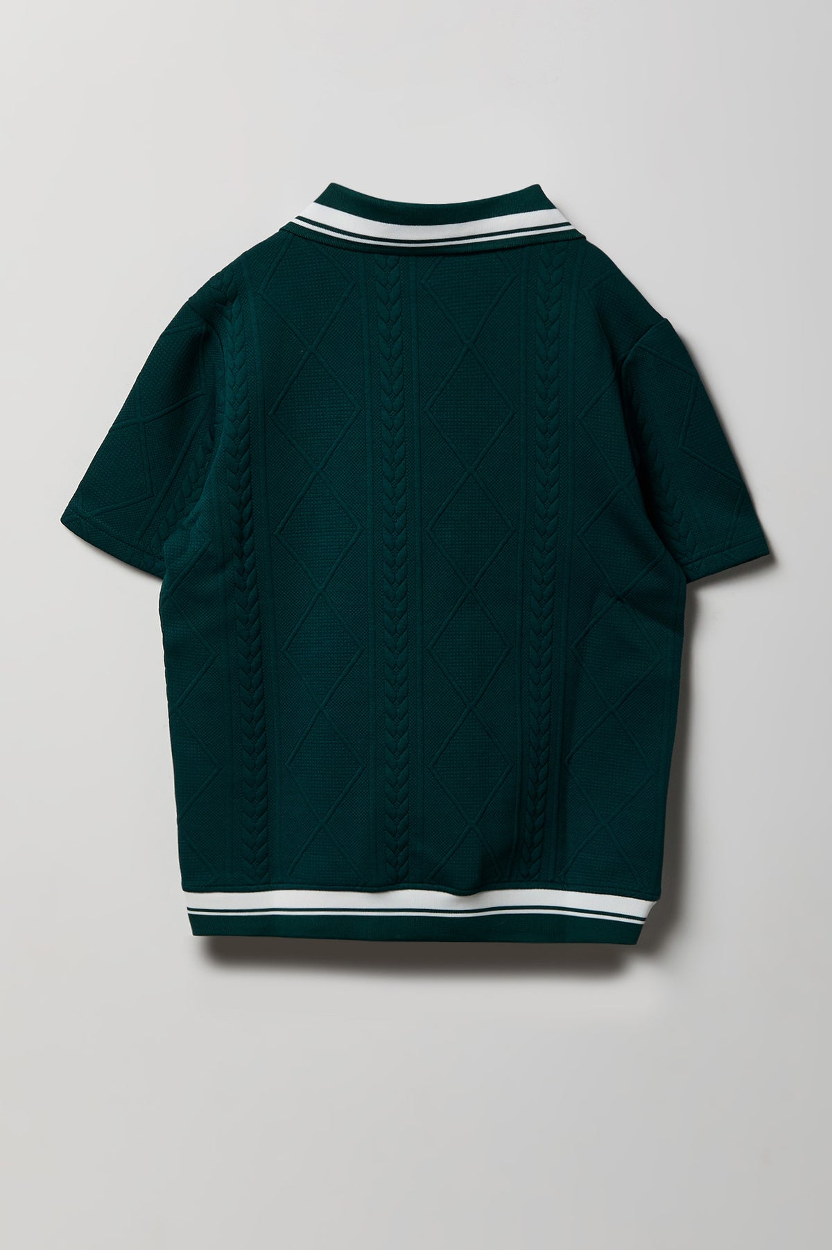 Vue alternative 2. Polo texturé avec col Johnny pour garçon