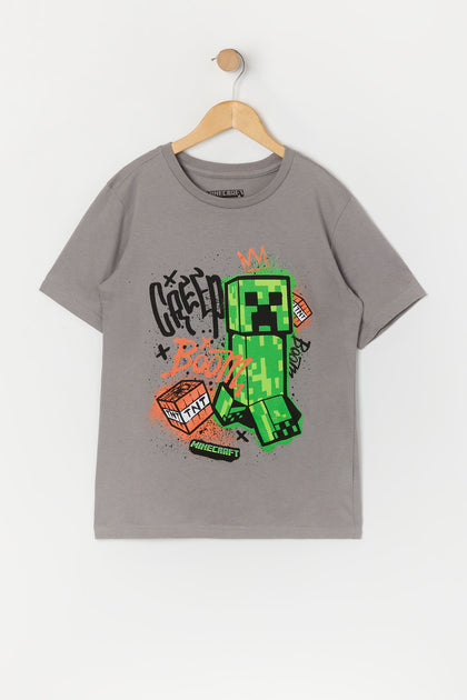 T-shirt à imprimé Minecraft pour garçons