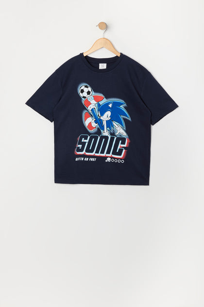 T-shirt à imprimé Sonic Soccer pour garçons