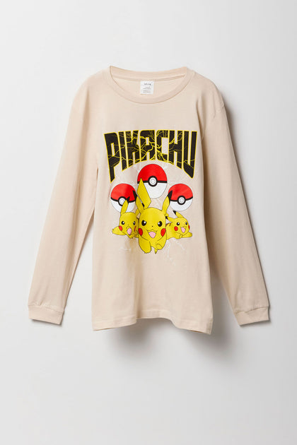 Boys Pikachu Graphic Long Sleeve Top