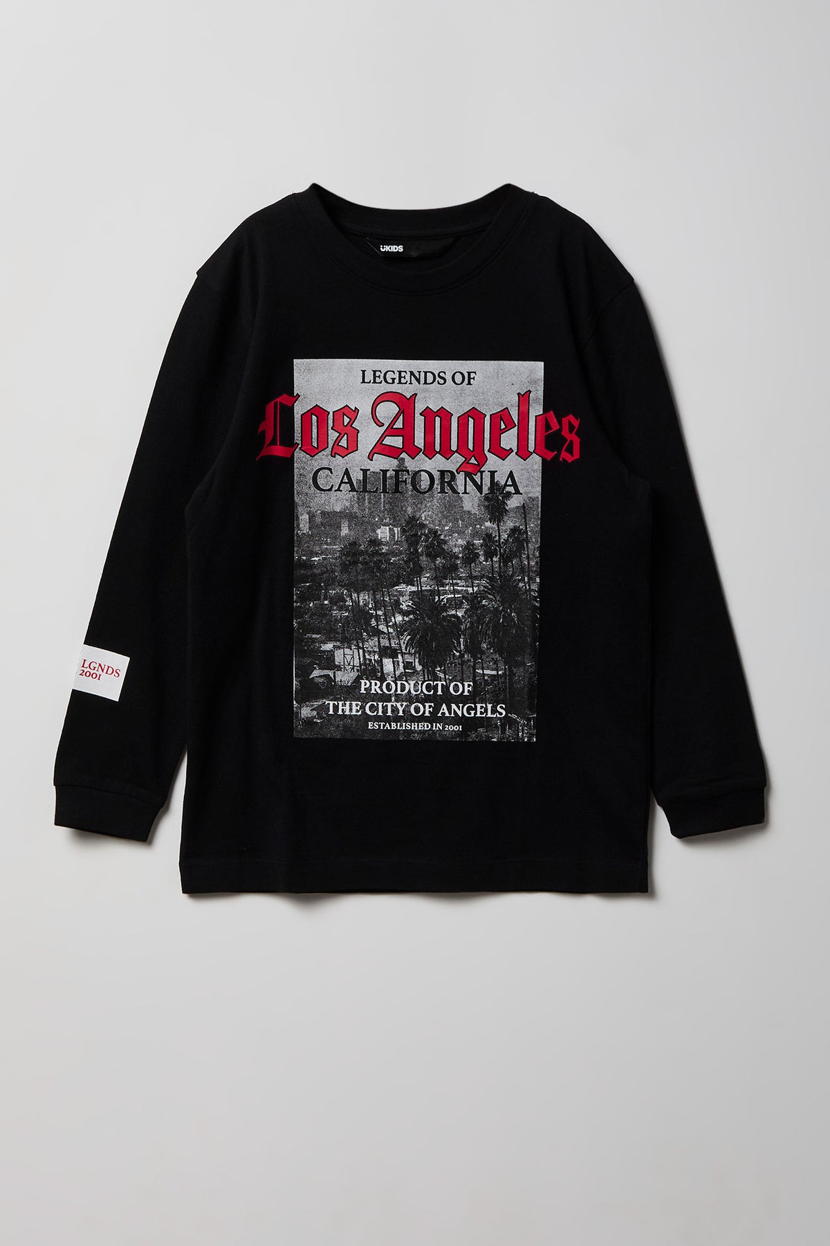 Kids Graphic Long Sleeve Top - Black