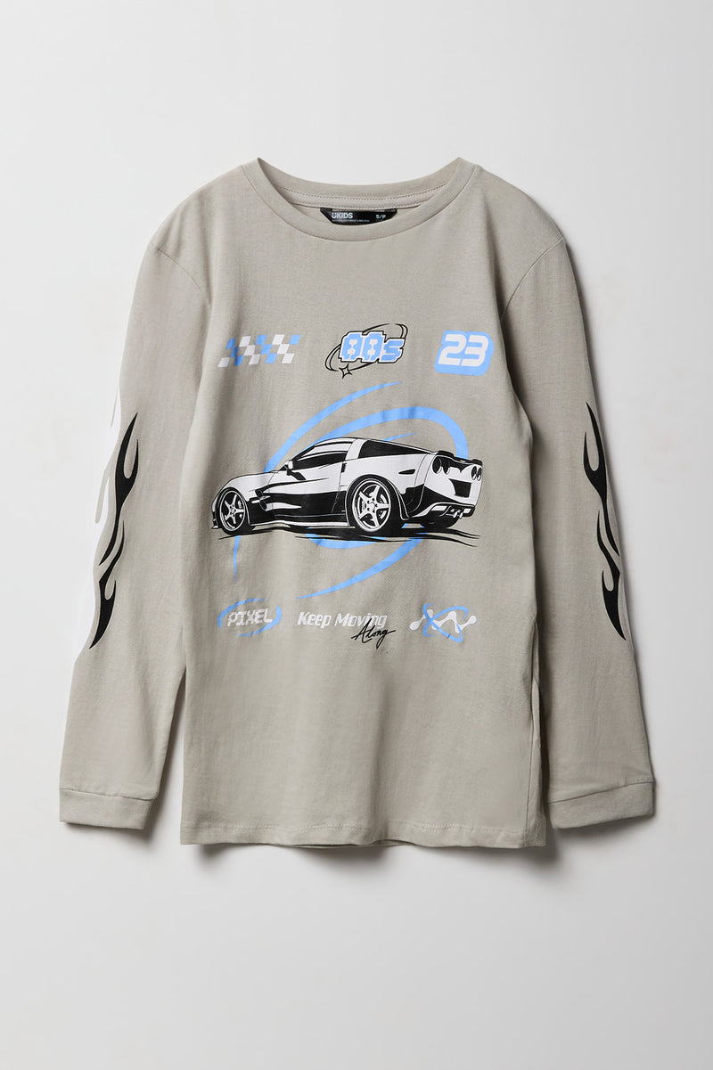 Kids Car Graphic Long Sleeve Top