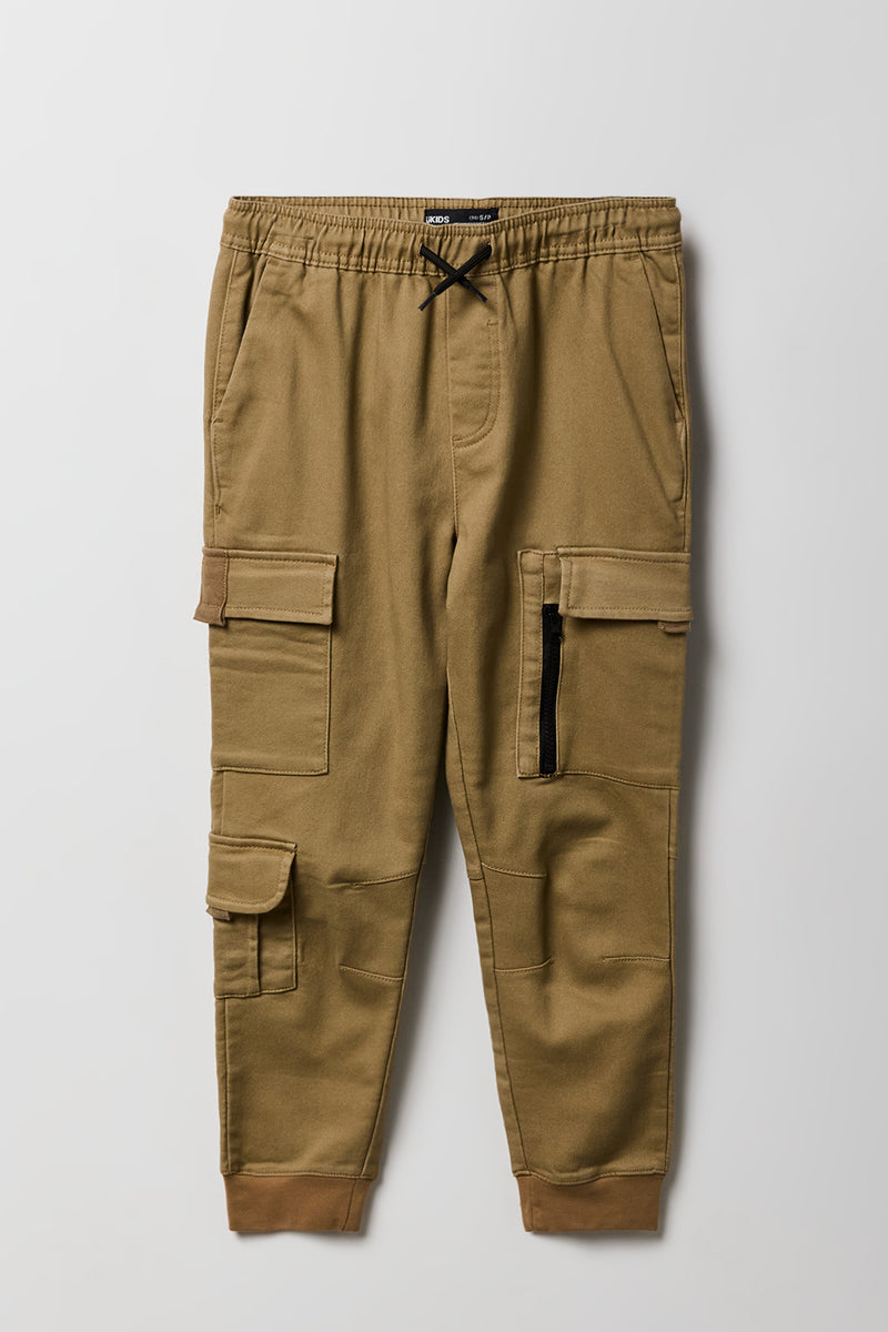 Jogger cargo avec poches et fermeture à glissière pour garçon