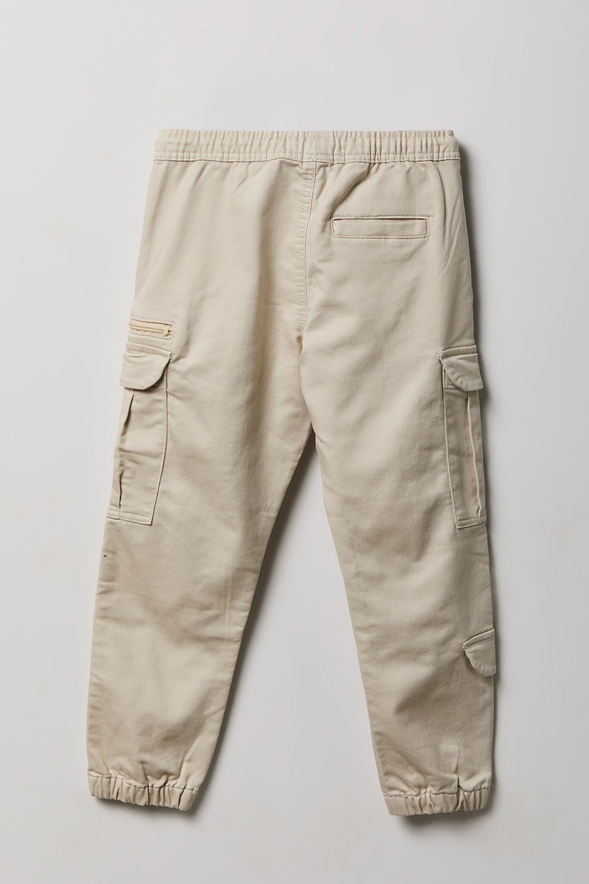 Alt View 2. Boys Soft Cargo Jogger - Natural
