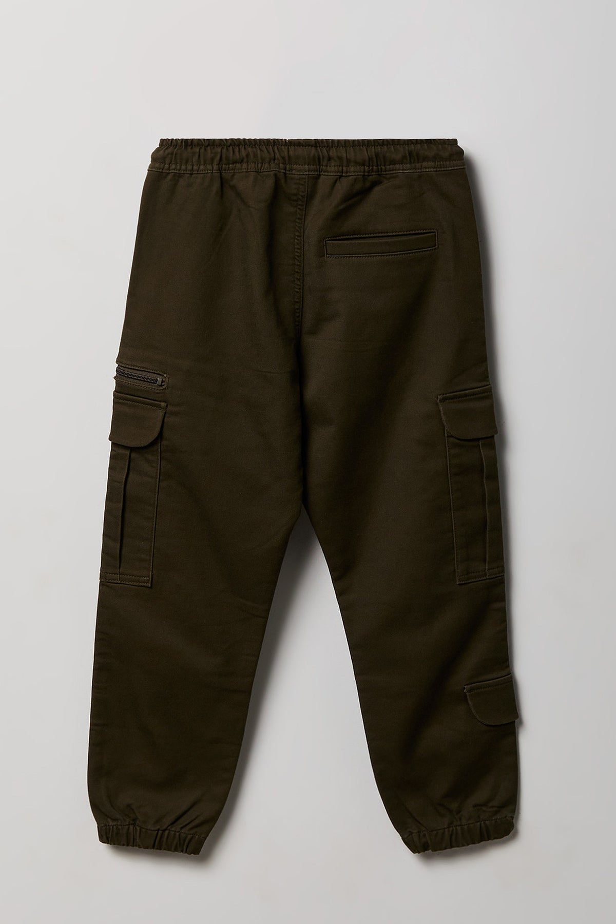 Alt View 2. Boys Soft Cargo Jogger - Dark Green