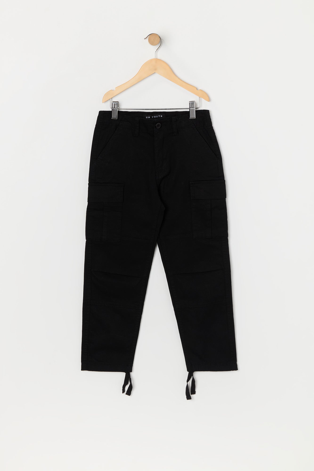 Pantalon cargo texturé avec attache à l'ourlet pour garçon