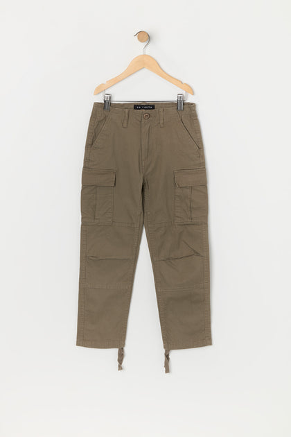 Pantalon cargo texturé avec attache à l'ourlet pour garçon