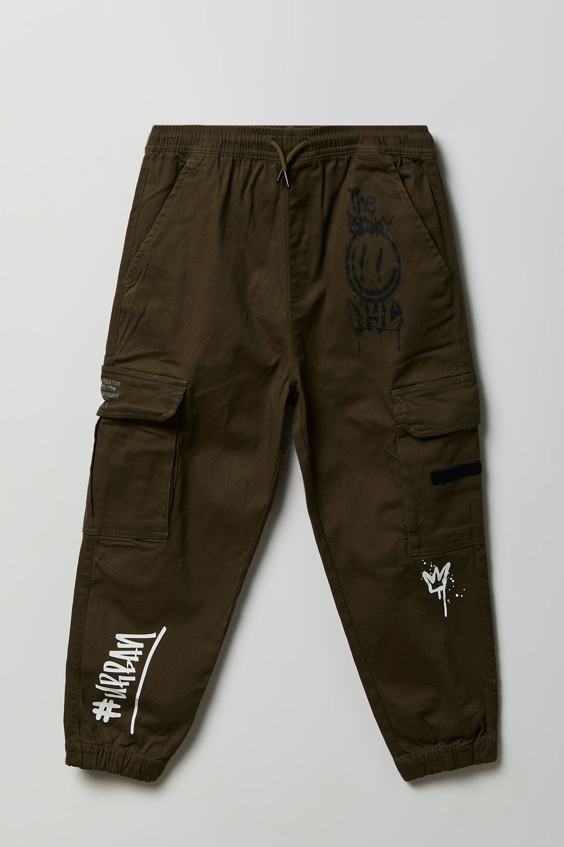 Boys Graphic Cargo Jogger - Dark Green