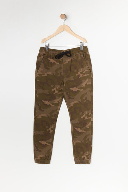 Pantalon de jogging mince avec motif camouflage pour garçon
