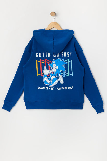 Haut à capuchon en molleton avec imprimé Sonic Go Fast Graphic Fleece Hoodiepour garçon