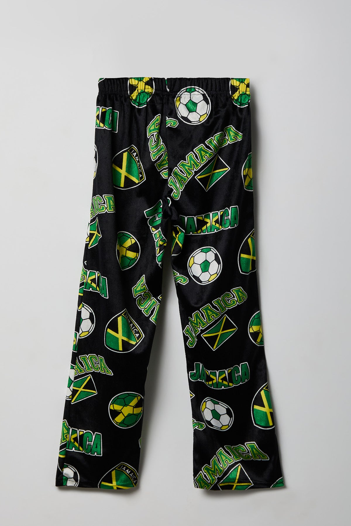 Alt View 2. Boys Jamaica Print Plush Pajama Pant - Black