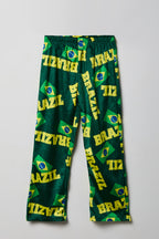 Boys Brazil Print Plush Pajama Pant