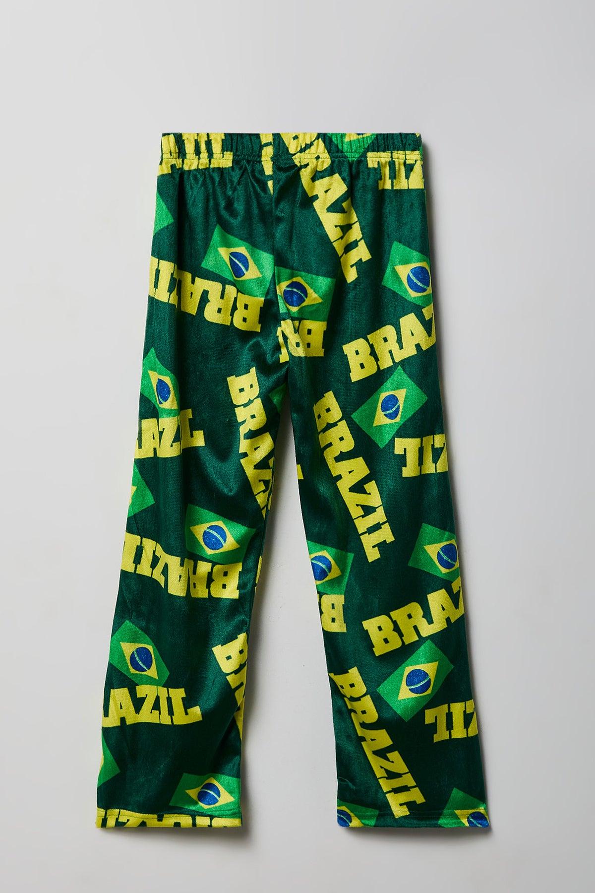 Alt View 2. Boys Brazil Print Plush Pajama Pant - Green