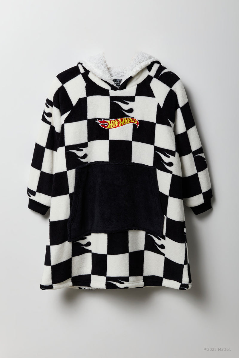 Couverture-haut à capuchon en peluche avec imprimé Hot Wheels™ pour enfant