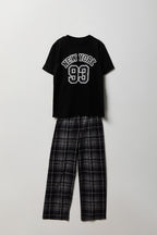 Kids Graphic Tee & Flannel Pant Pajama Set