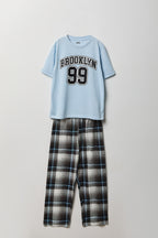 Kids Graphic Tee & Flannel Pant Pajama Set