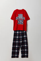 Kids Graphic Tee & Flannel Pant Pajama Set