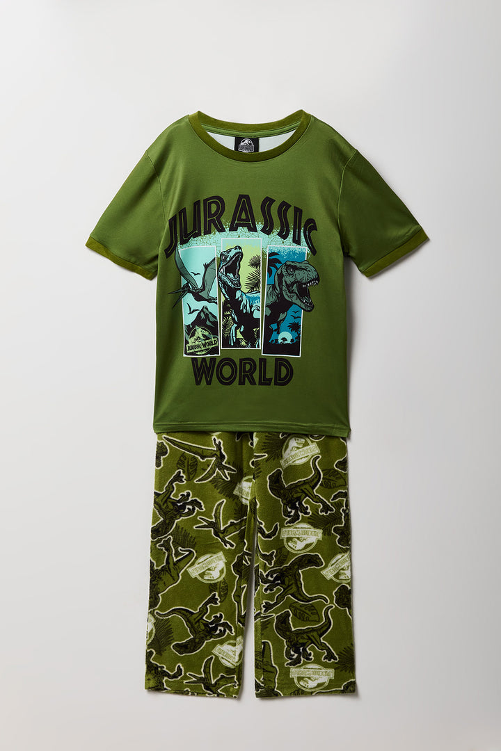Ensemble pyjama avec t-shirt à imprimé Jurassic Park et pantalon en peluche pour enfant