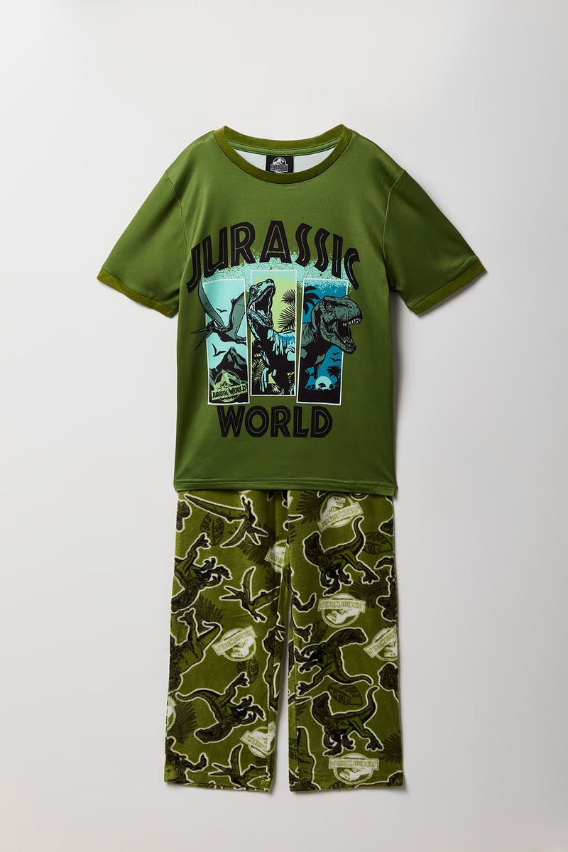 Ensemble pyjama avec t-shirt à imprimé Jurassic Park et pantalon en peluche pour enfant