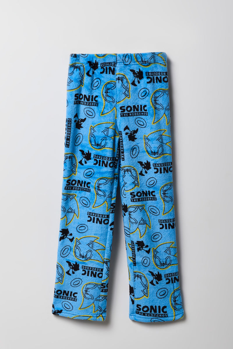 Kids Sonic Print Plush Pajama Pant