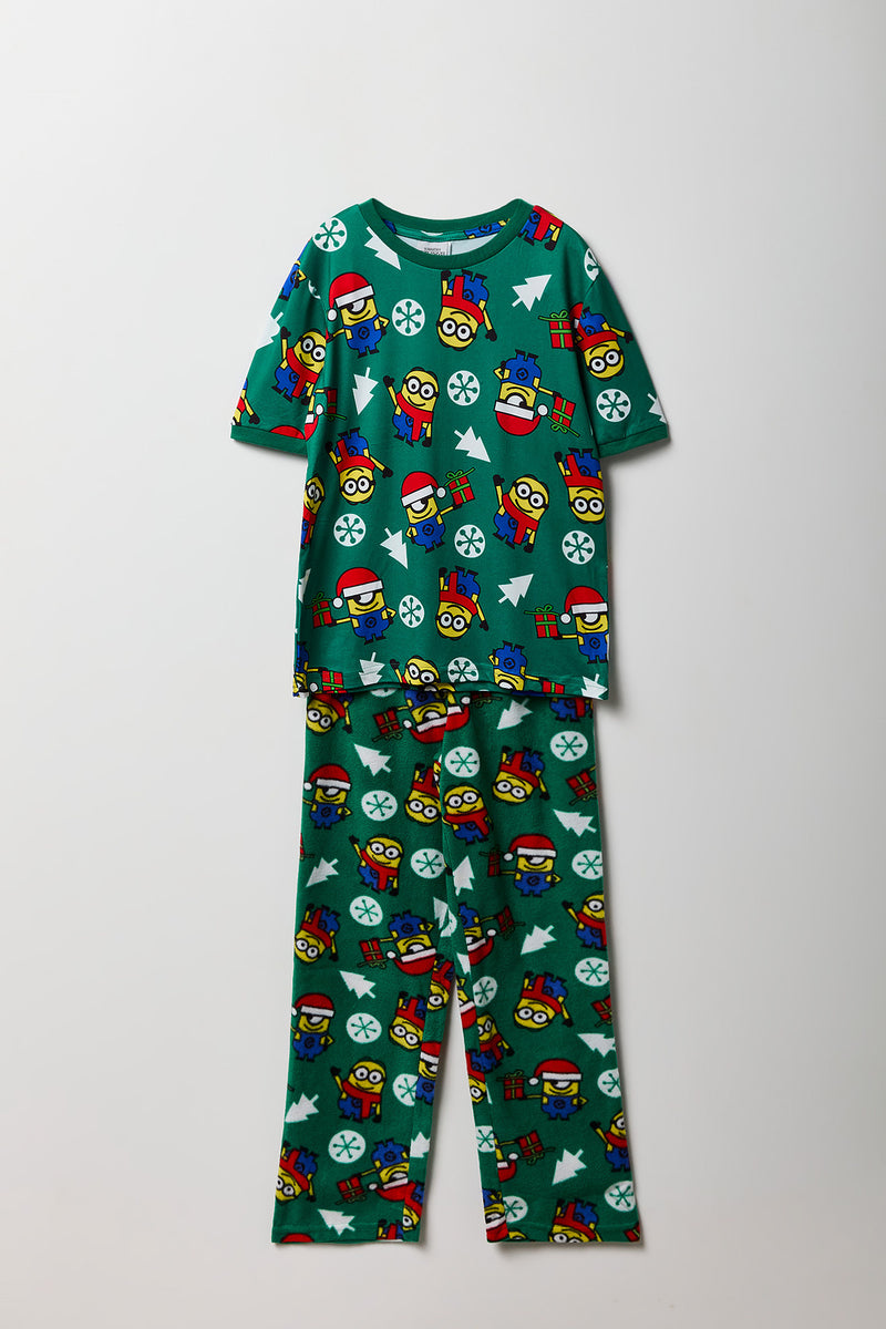 Boys Minions T-Shirt & Plush Pant Pajama Set