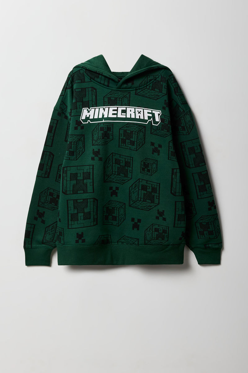 Haut à capuchon en molleton avec imprimé Minecraft pour enfant