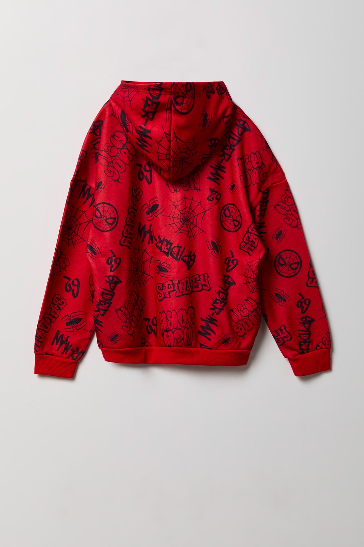 Alt View 2. Kids Spider-Man Print Fleece Hoodie - Red