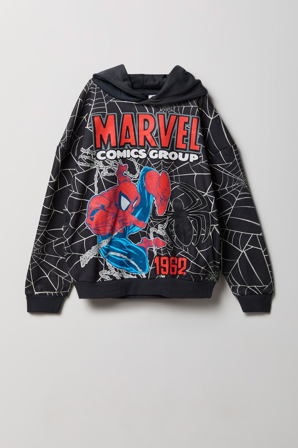 Kids Spider-Man Graphic Fleece Hoodie - Black