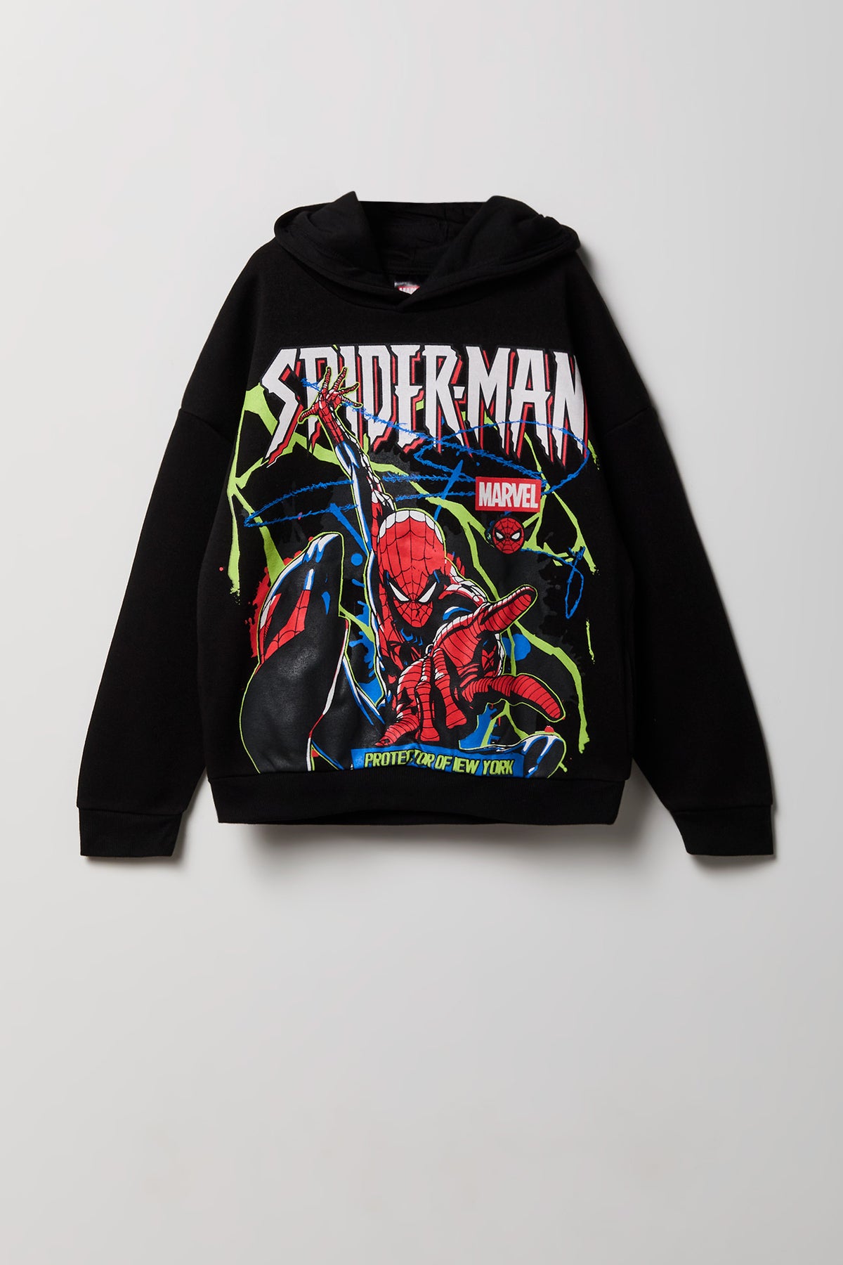 Kids Spider-Man Graphic Fleece Hoodie - Black