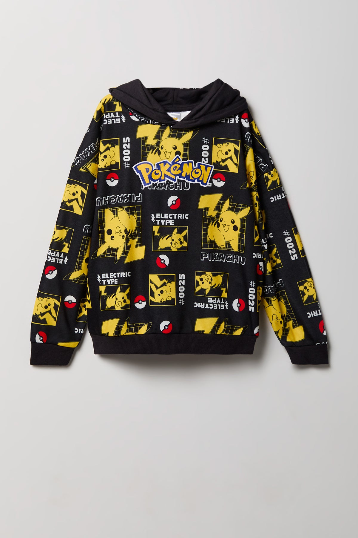 Kids Pokémon Print Fleece Hoodie - Black