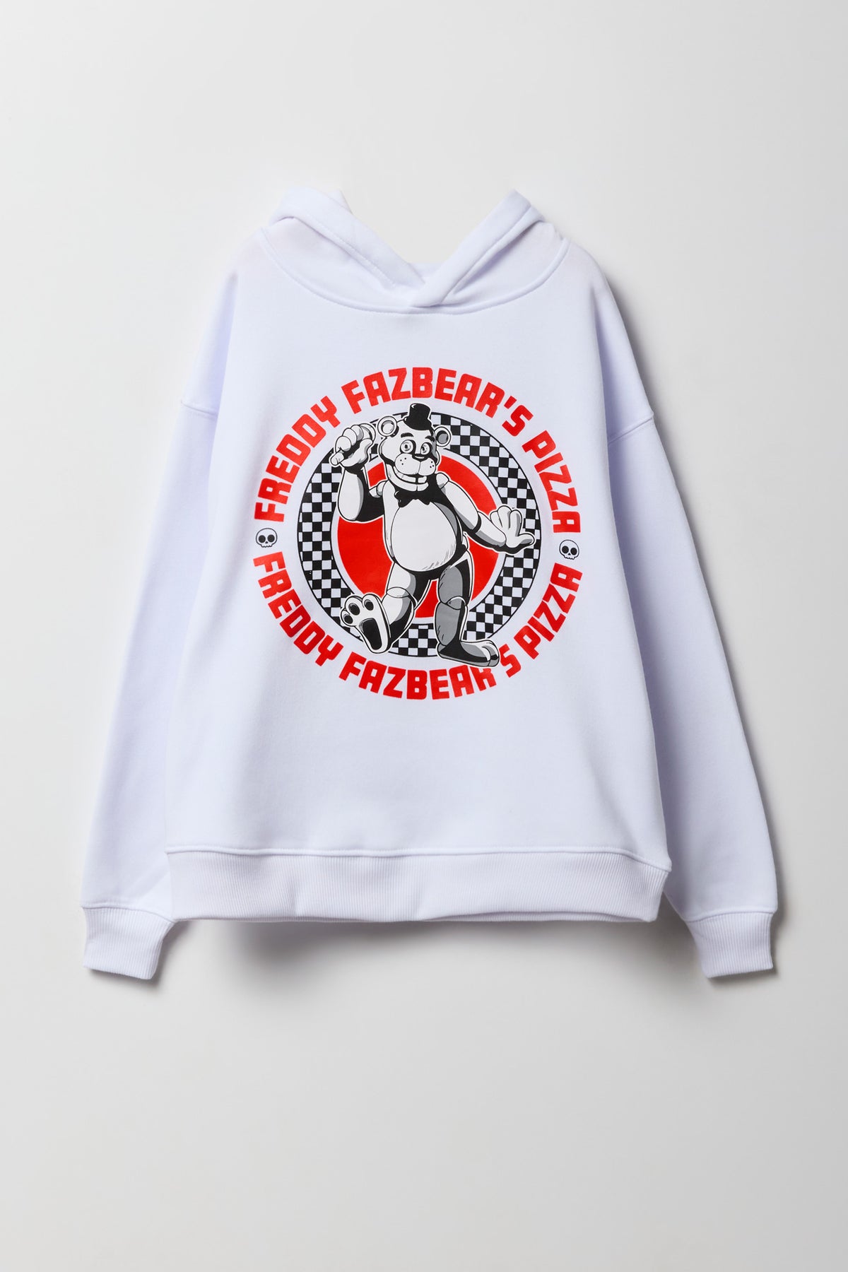 Kids 5 Nights At Freddy's Graphic Fleece Hoodie - White