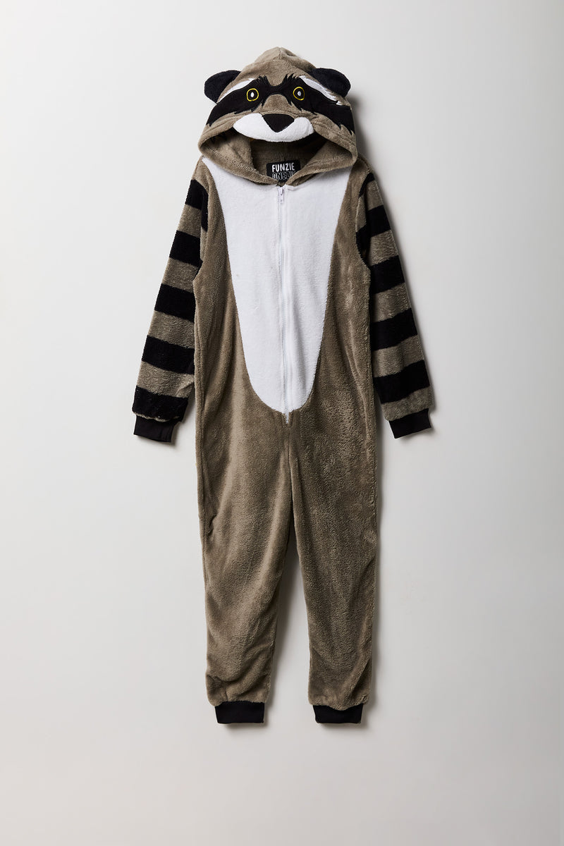 Kids 3D Raccoon Plush Onesie