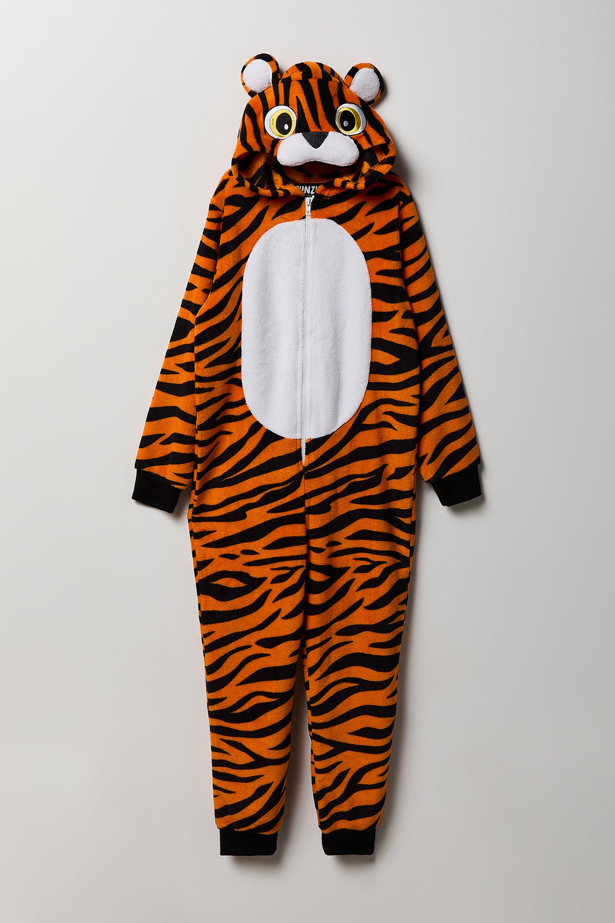 Kids 3D Tiger Plush Onesie - Orange