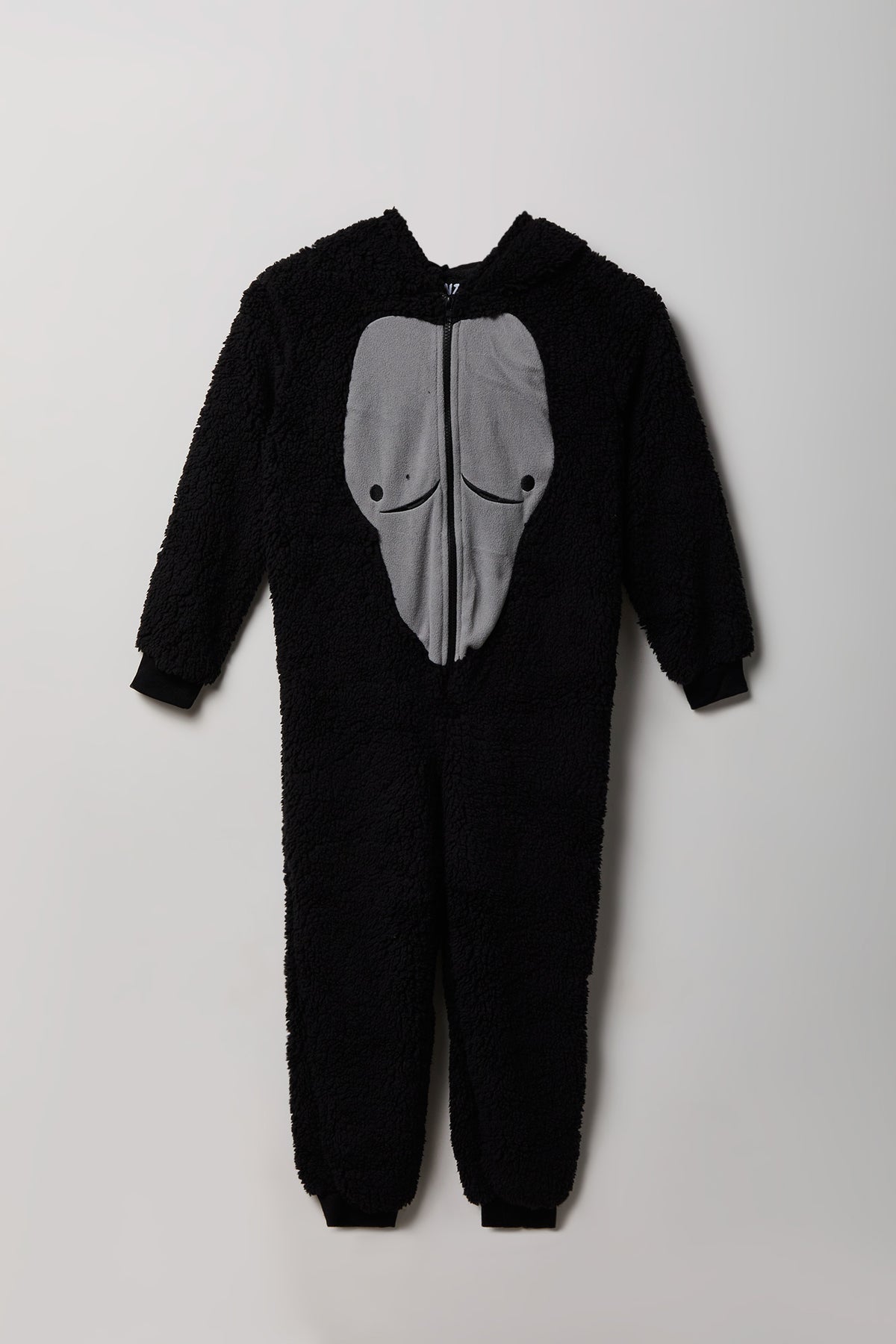 Alt View 2. Kids 3D Gorilla Sherpa Onesie - Black