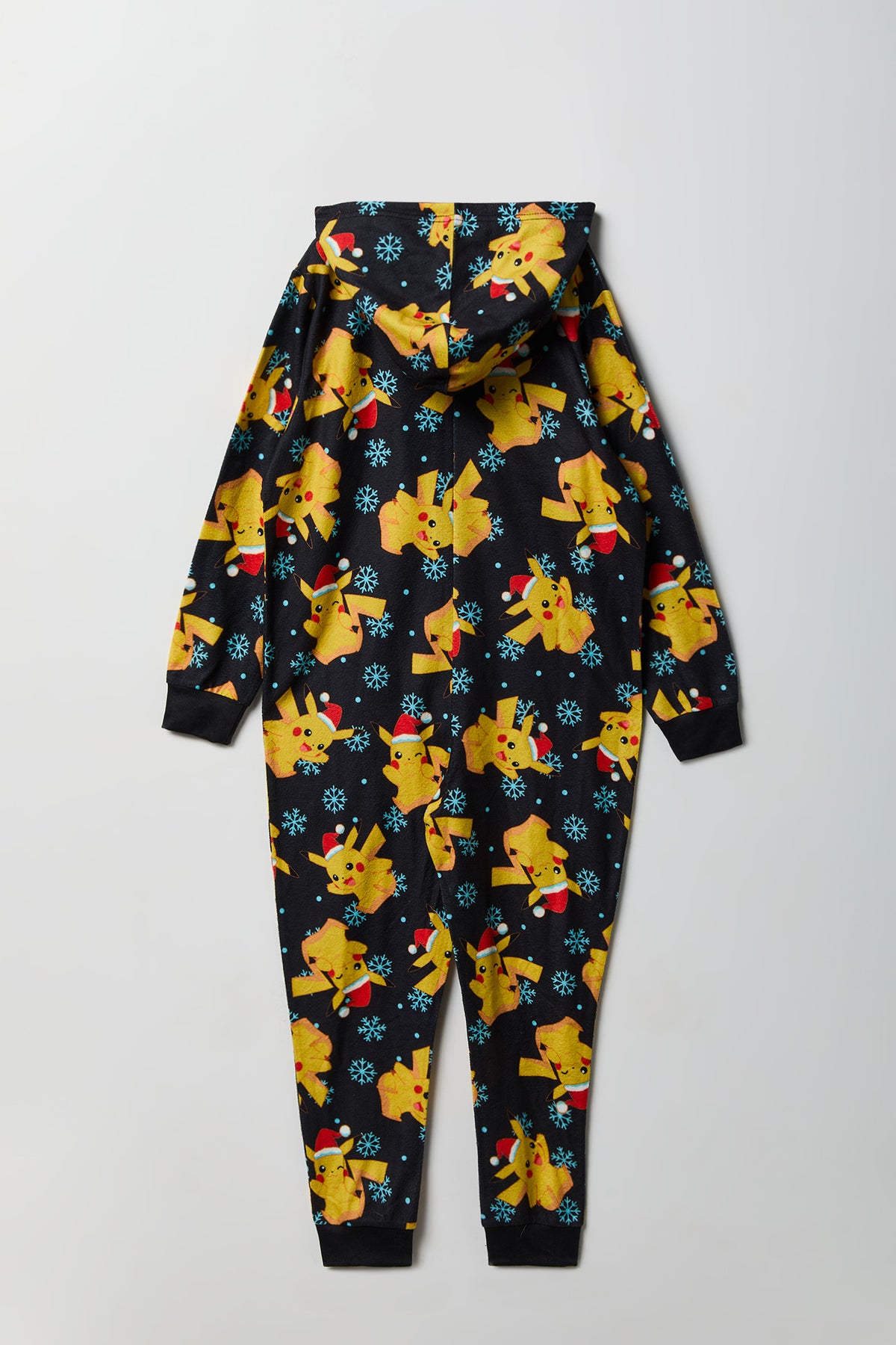 Alt View 2. Kids Christmas Pikachu Plush Onesie - Black
