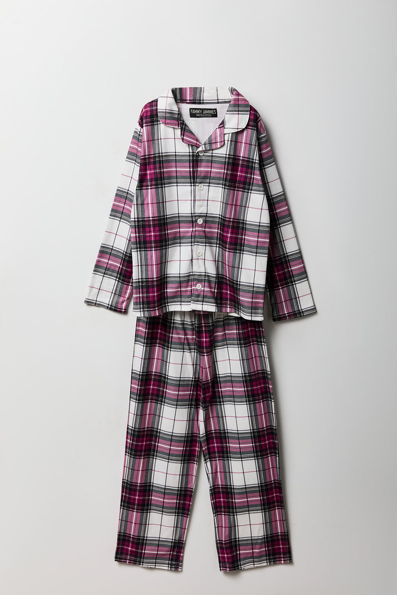 Ensemble-pyjama de famille deux pièces à carreaux pour enfants