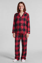 Youth Red Plaid Flannel Fammy Jammies Set