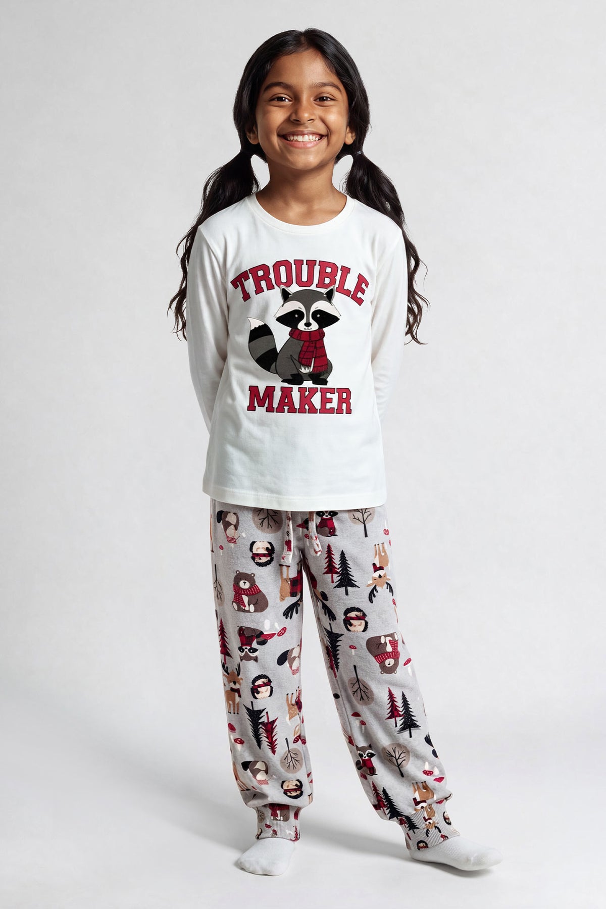 Youth Fammy Jammies Cabin Fever Pajama Set - Heather Grey