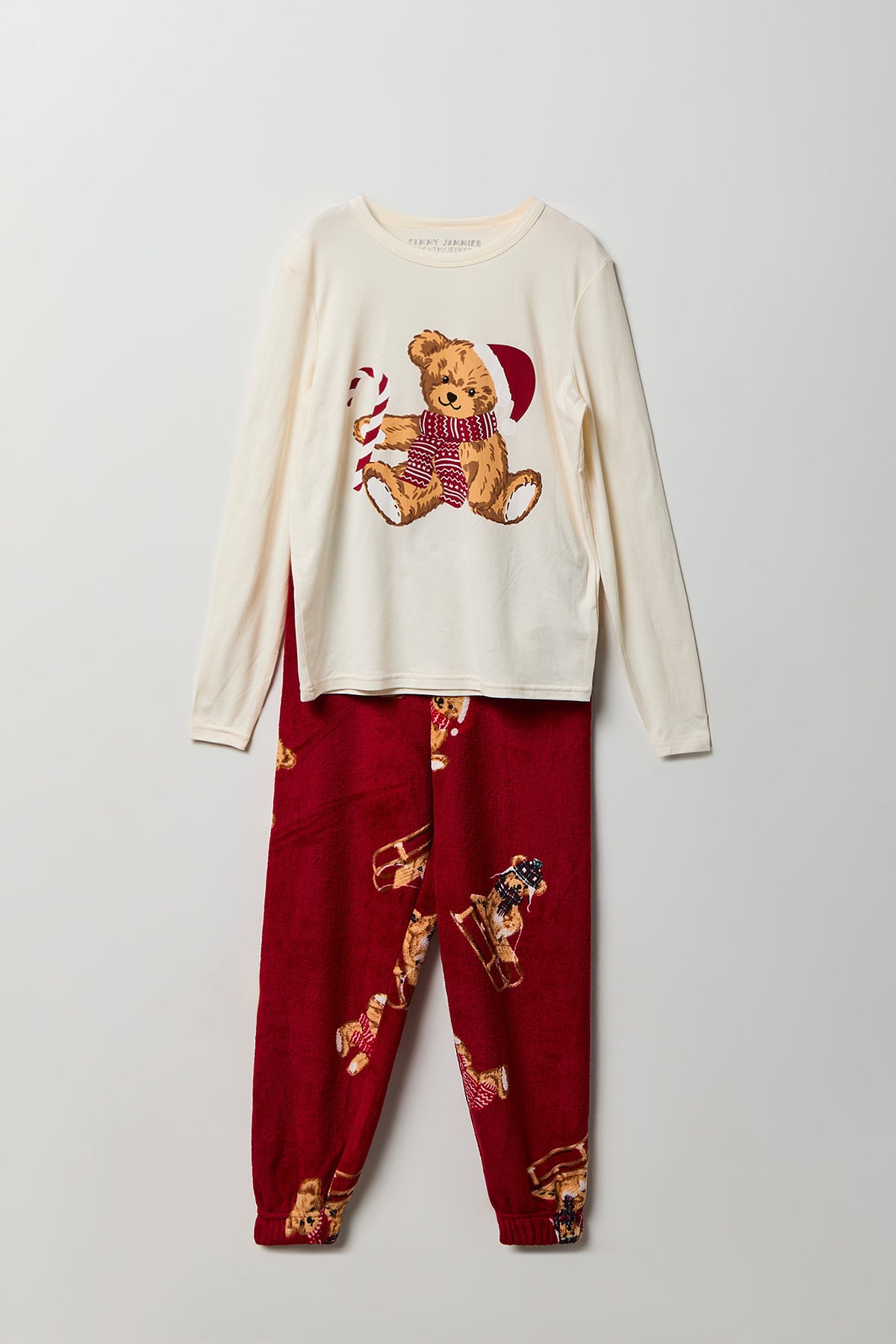 Youth Beary Christmas Fammy Jammies Set - Red