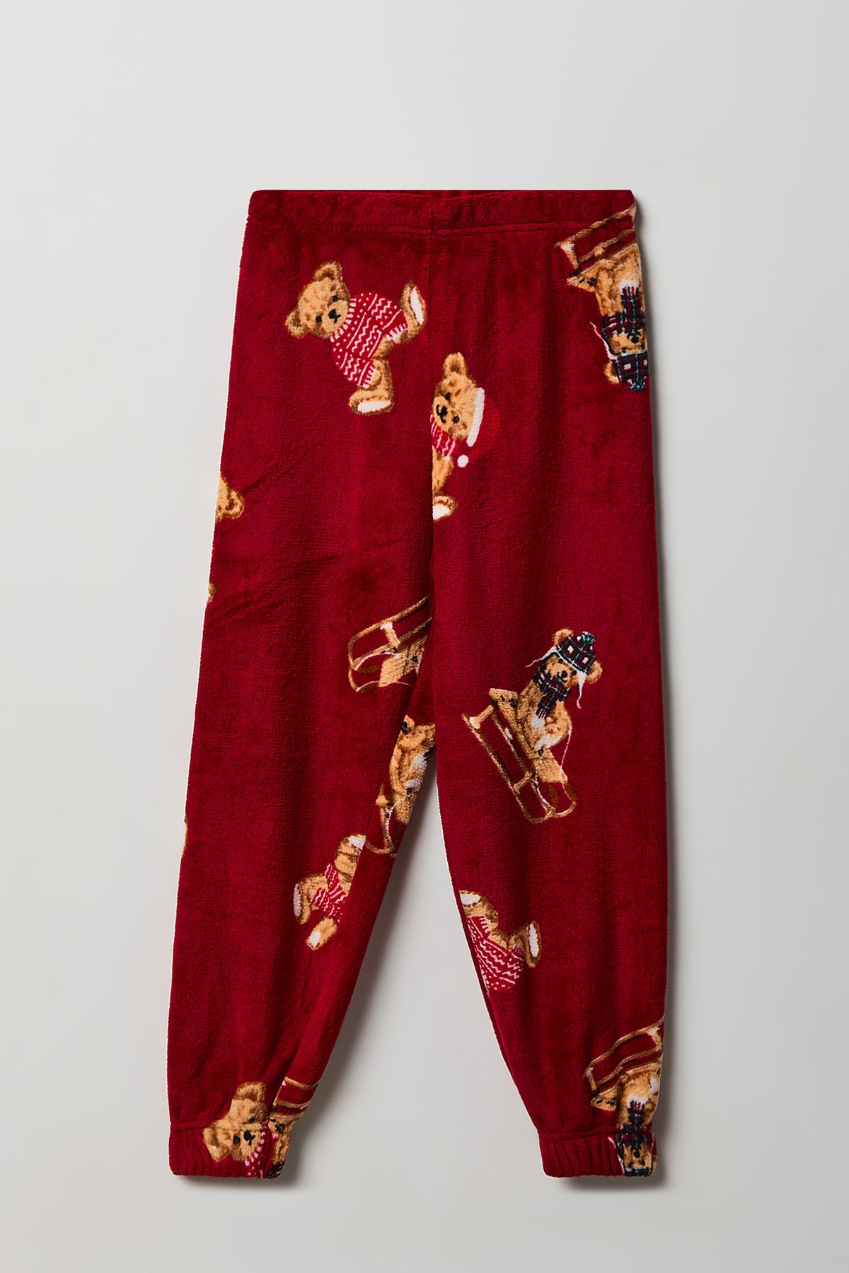 Alt View 4. Youth Beary Christmas Fammy Jammies Set - Red