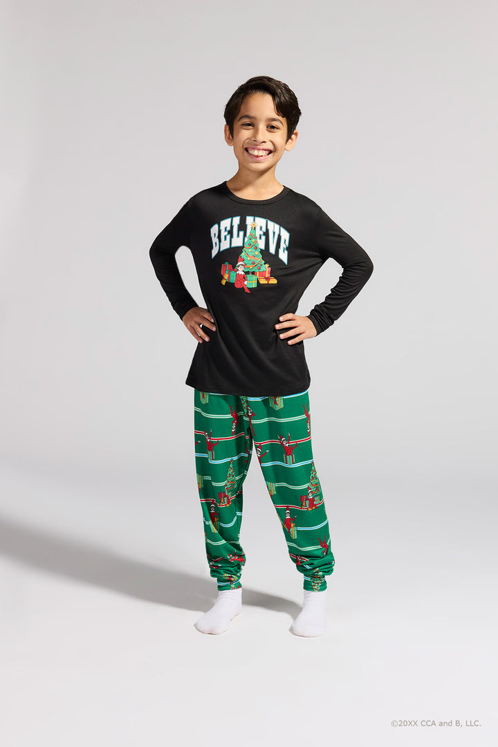 Kids Fammy Jammies Believe Elf on the Shelf Onesie