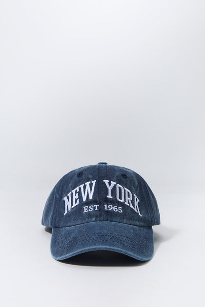 Casquette de baseball délavée avec motif brodé New York pour garçon