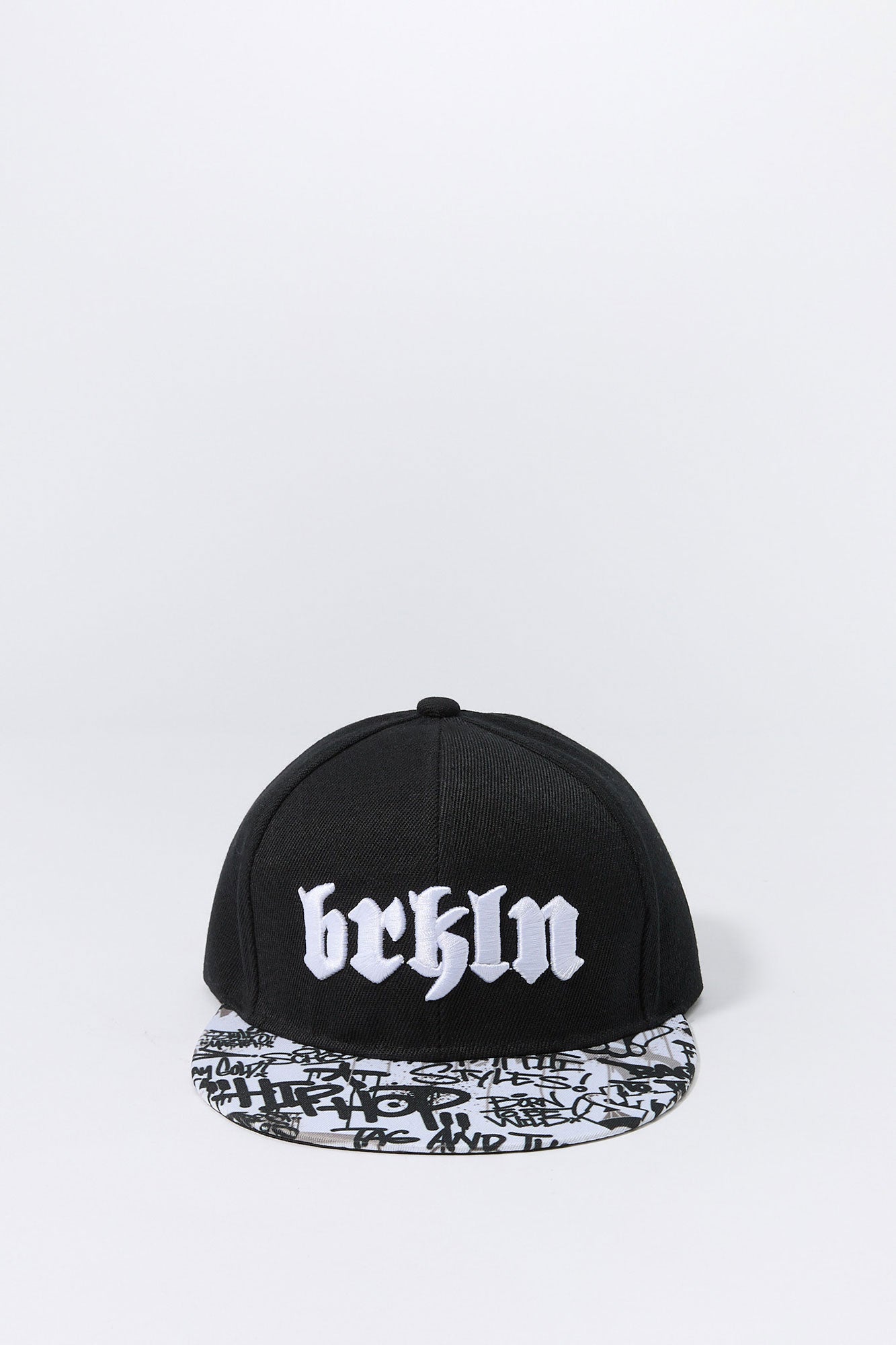 Brooklyn Embroidered Graffiti Print Snapback Hat