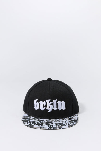 Casquette réglable avec motif brodé Brooklyn et imprimé graffitis