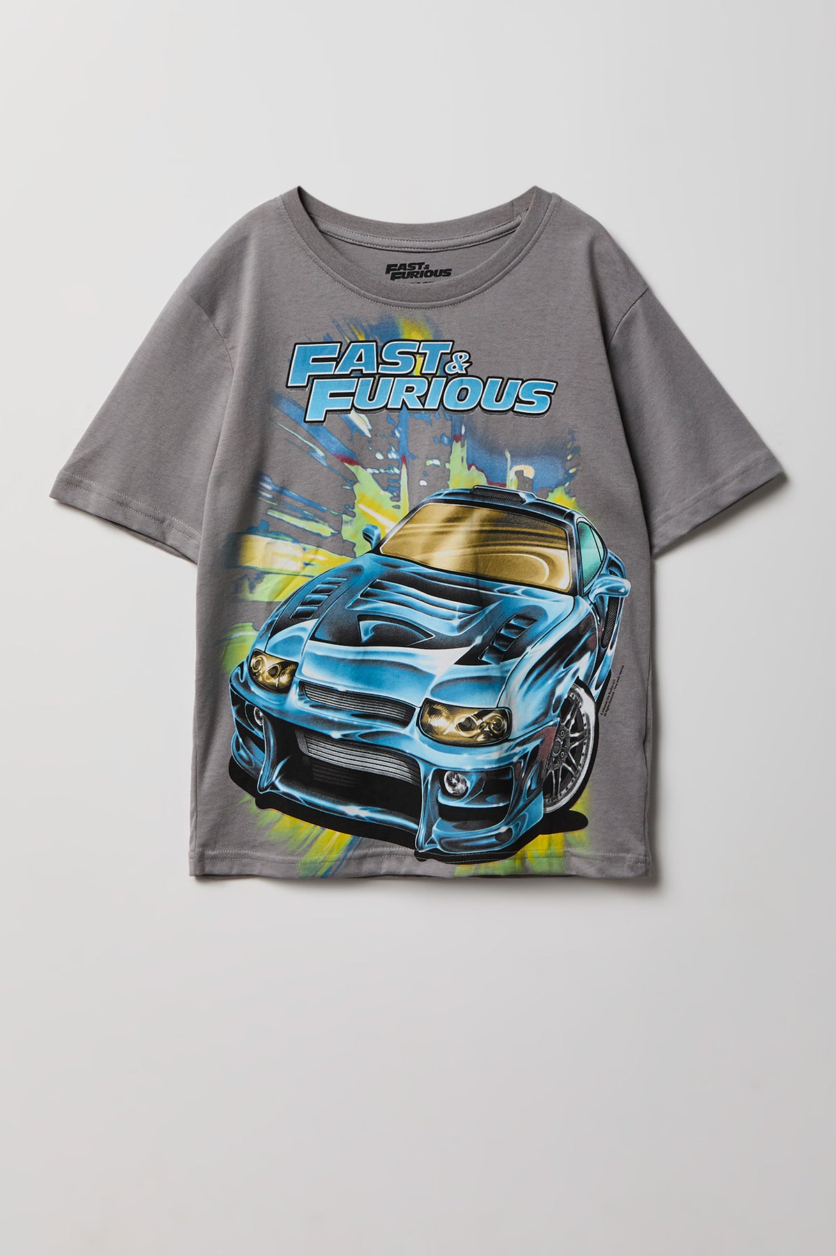 Kids Fast & Furious Graphic T-Shirt - Grey Blue