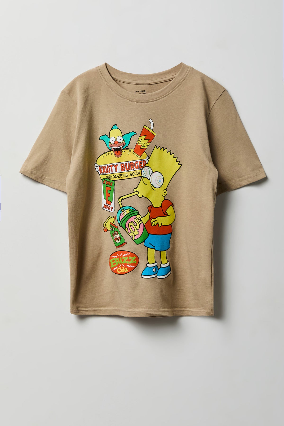 Kids Bart Simpson Graphic T-Shirt - Tan